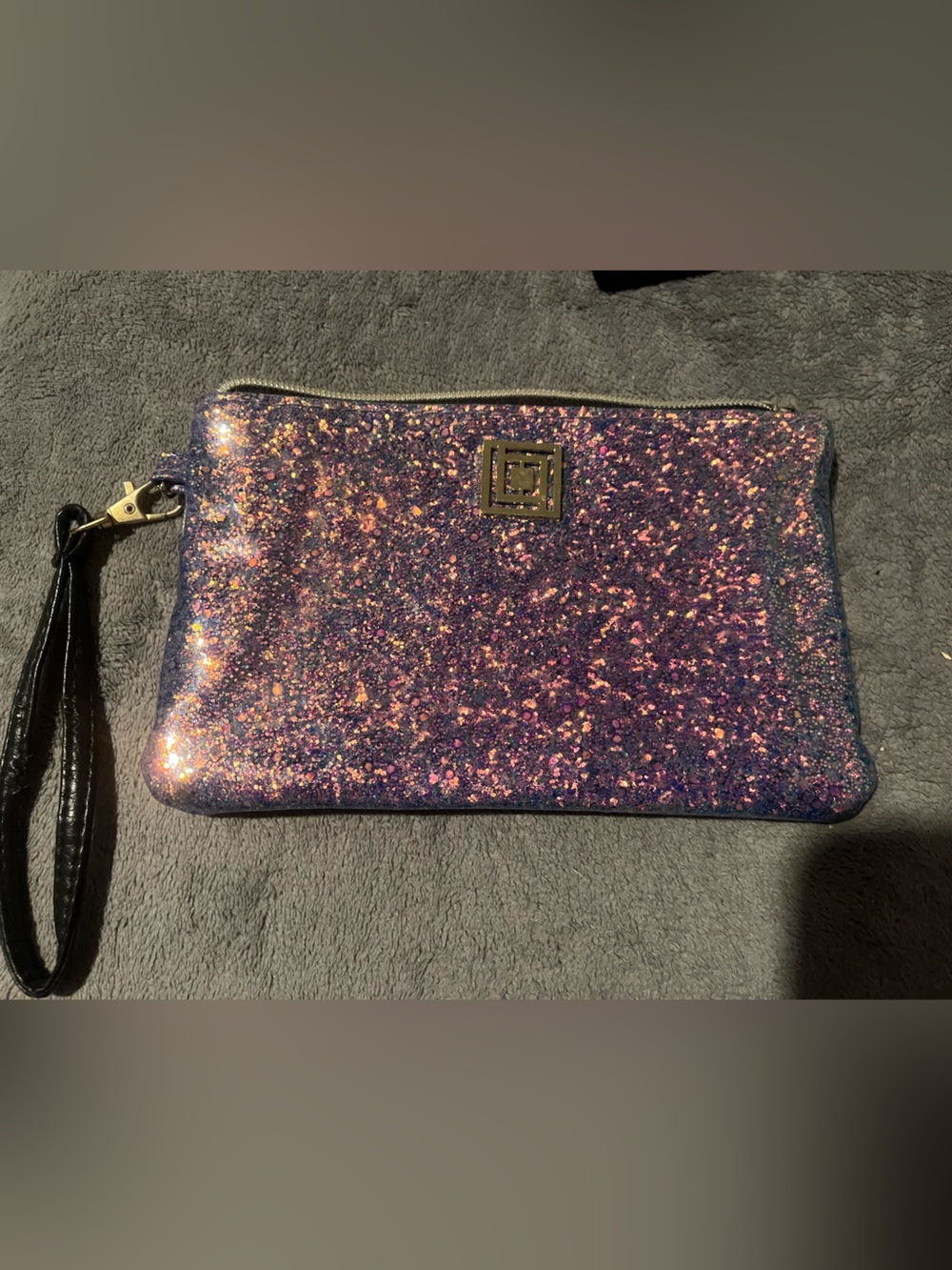 Glitter Wristlet Clutch - Purple Sparkle